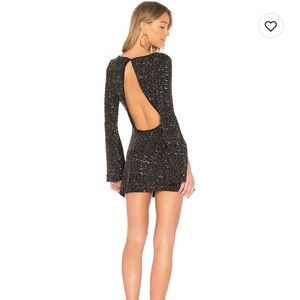 NBD sequin black mini dress